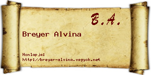 Breyer Alvina névjegykártya
